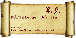 Mühlberger Júlia névjegykártya